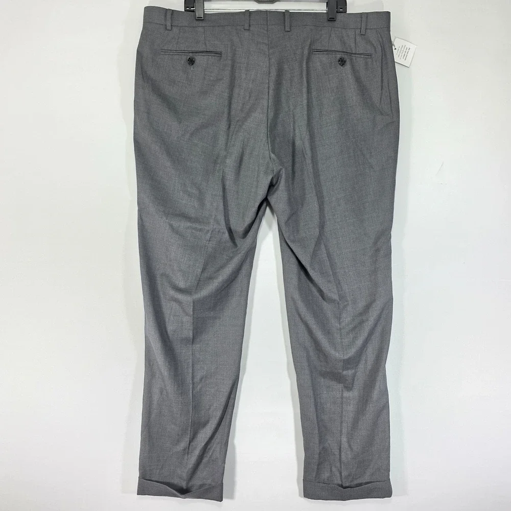 Indochino Men's Dress Pant Trousers Flat Front Gray Soft Wool Cashmere 40x33